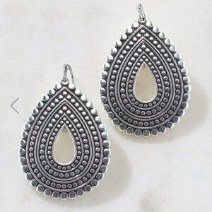Silver-Tone Teardrop Dangle Earrings